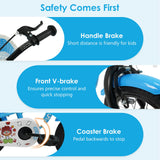 14/16/18 Inch Kids Bicycle with Training Wheels and Dual Brake System for Girls and Boys