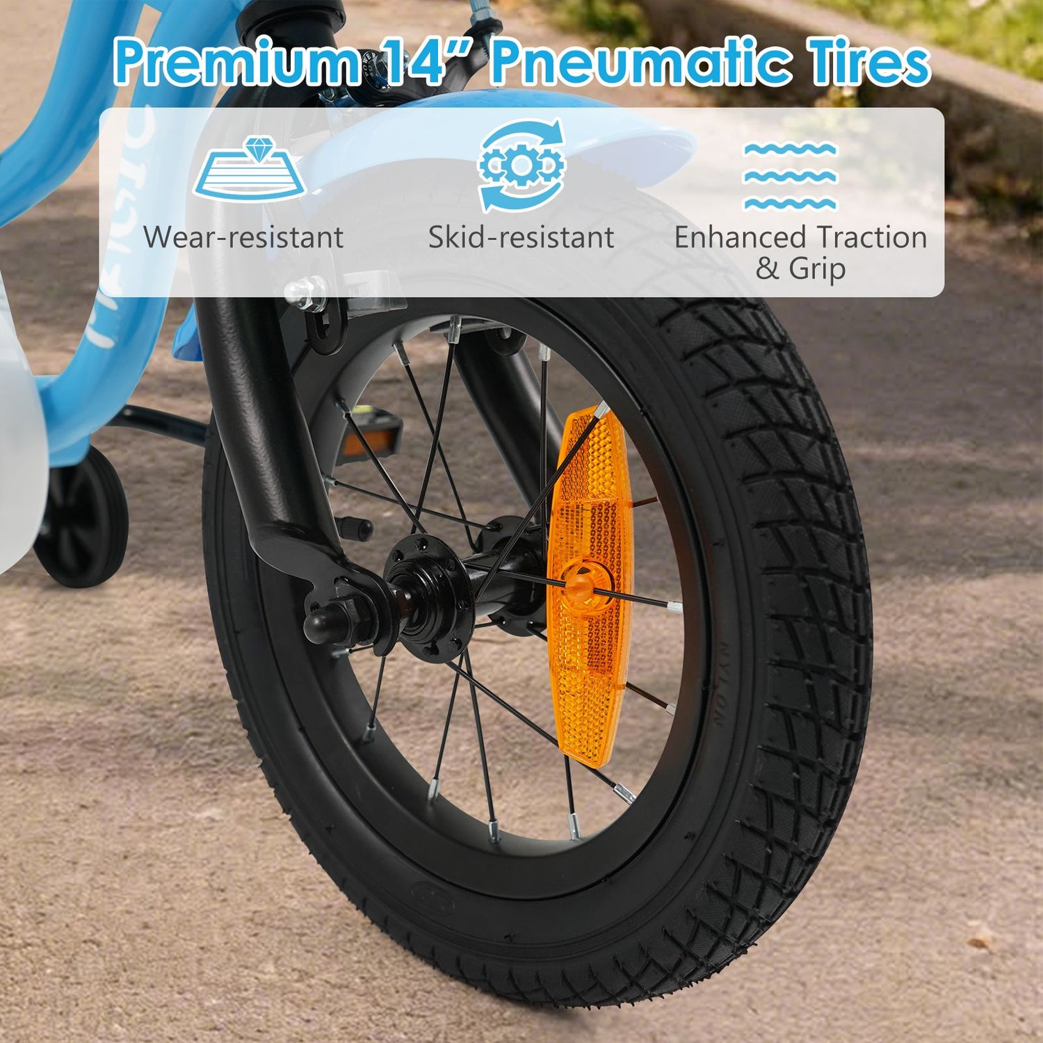 14/16/18 Inch Kids Bicycle with Training Wheels and Dual Brake System for Girls and Boys