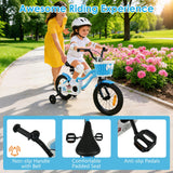 14/16/18 Inch Kids Bicycle with Training Wheels and Dual Brake System for Girls and Boys