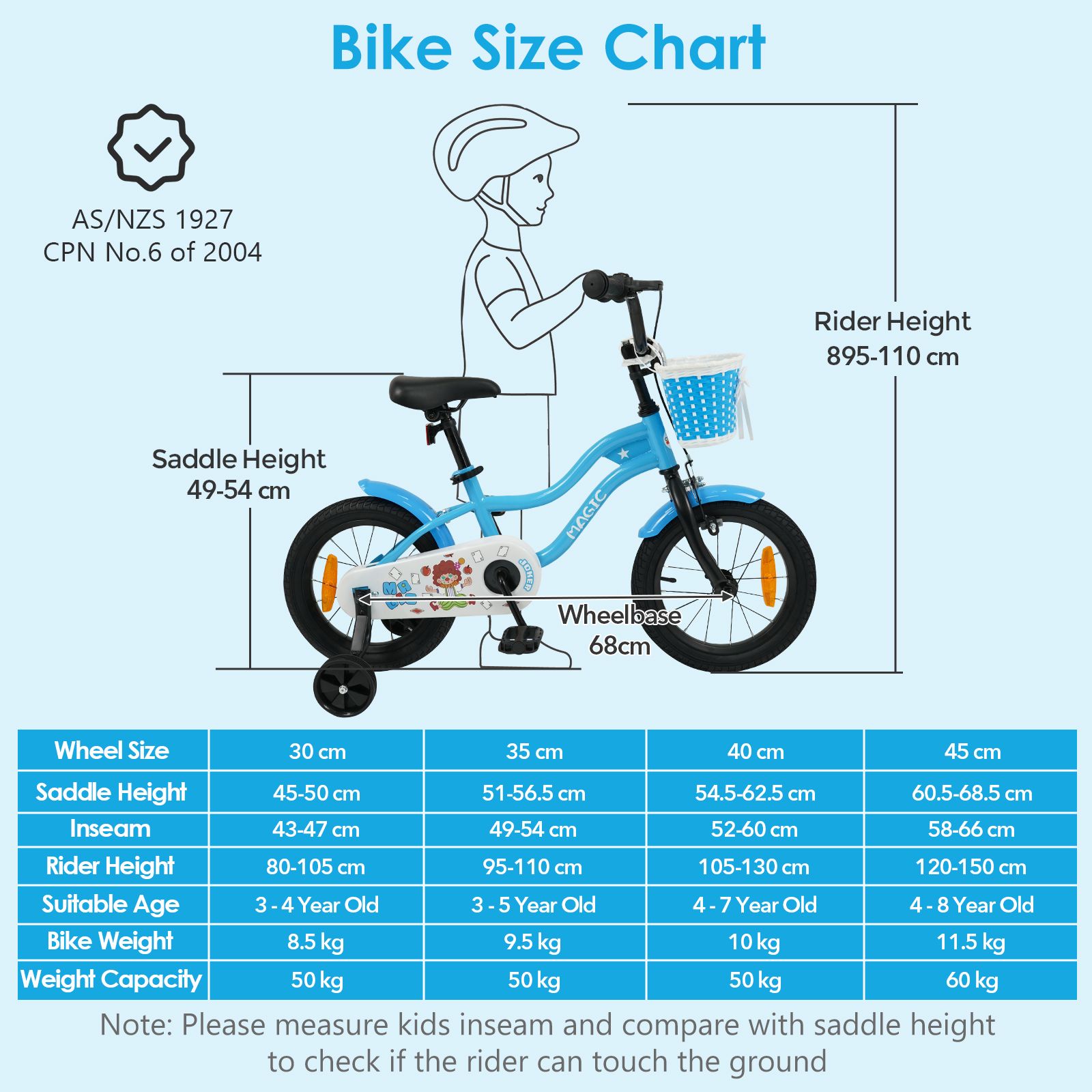 12/14/16/18 Inch Kids Bicycle with Training Wheels and Dual Brake