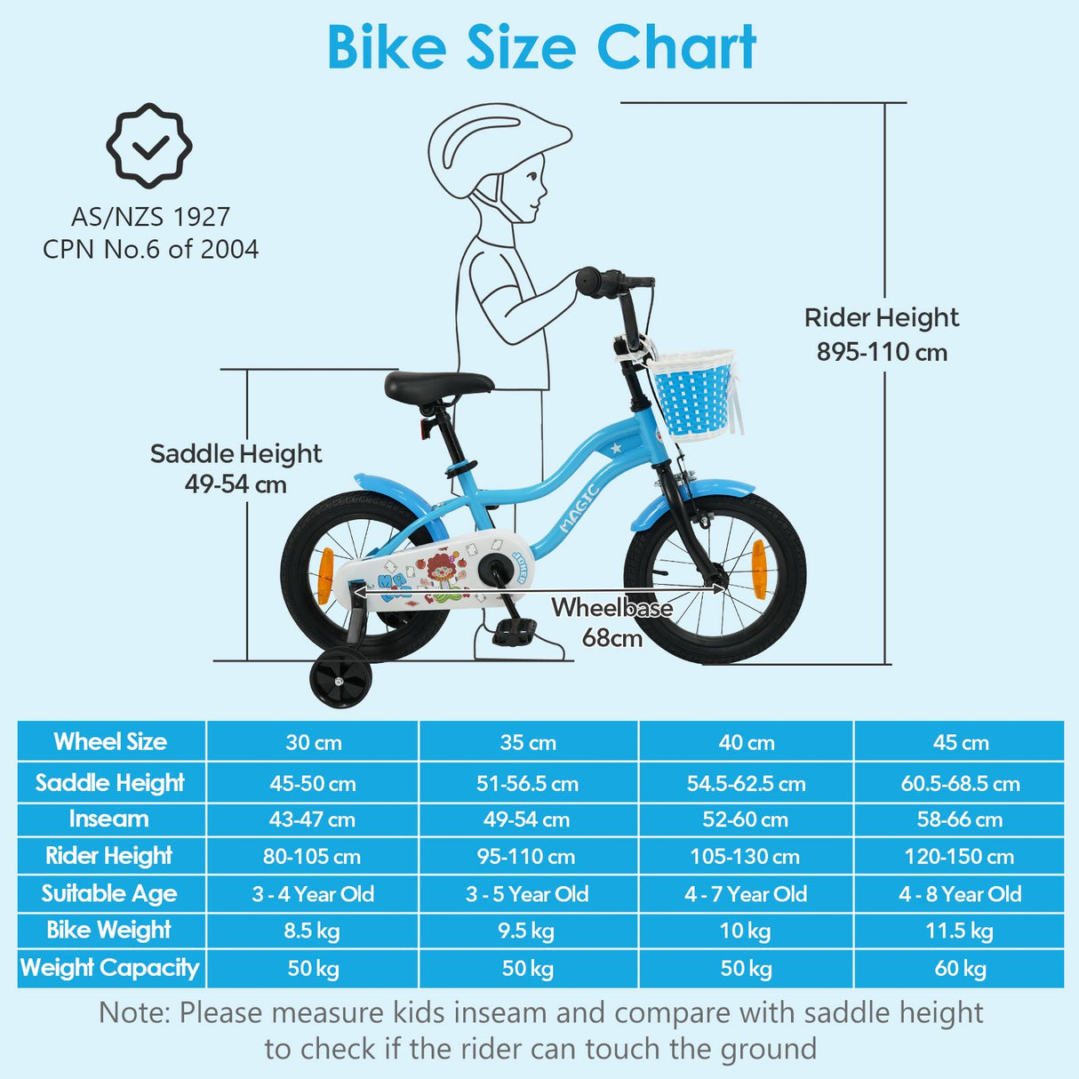 14/16/18 Inch Kids Bicycle with Training Wheels and Dual Brake System for Girls and Boys