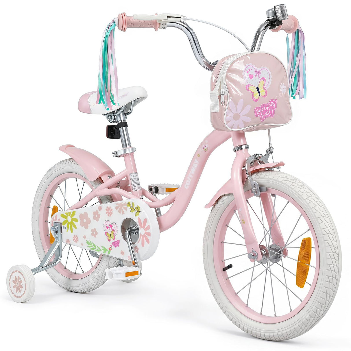14/16 Inch Girls Bike with Front Bag and Streamers for 3-5/4-7 Years Old Item No: 29530738