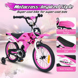 16 Inch Kids Bike Motocross Style with Sound Effects and Light-up Training Wheels