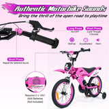 16 Inch Kids Bike Motocross Style with Sound Effects and Light-up Training Wheels