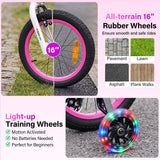 16 Inch Kids Bike Motocross Style with Sound Effects and Light-up Training Wheels