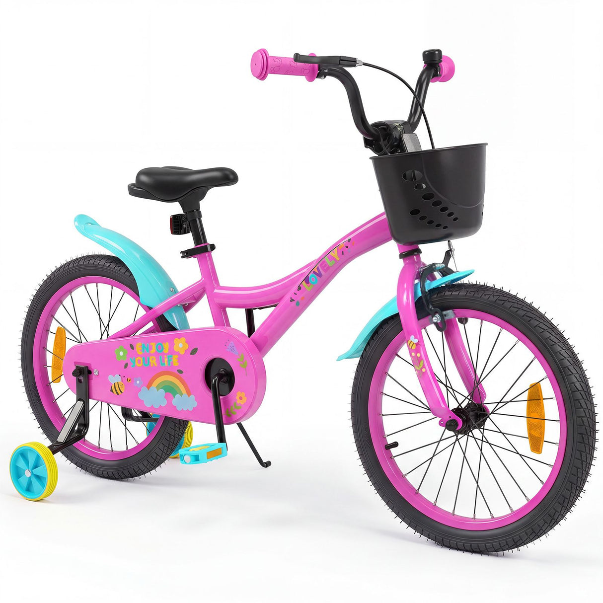 14/16/18 Inch Kids Bike Adjustable with Removable Basket for 3-8 Years Old