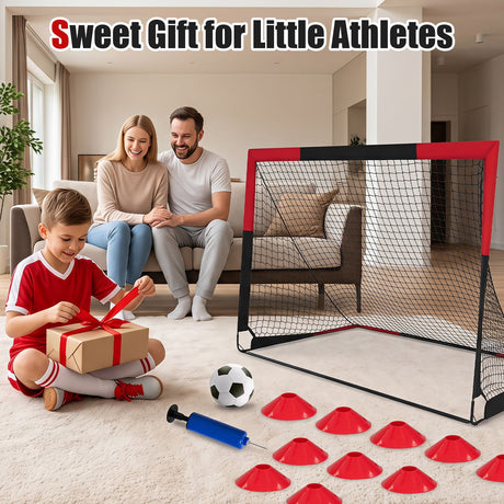 183 x 119 cm Kids Soccer Goals and Ball Set Outdoor Portable Pop Up Soccer Net