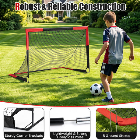 183 x 119 cm Kids Soccer Goals and Ball Set Outdoor Portable Pop Up Soccer Net