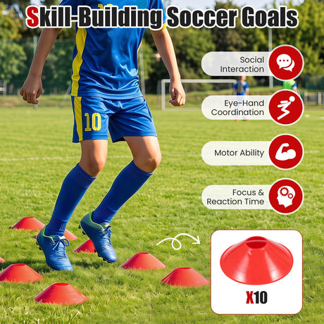 183 x 119 cm Kids Soccer Goals and Ball Set Outdoor Portable Pop Up Soccer Net