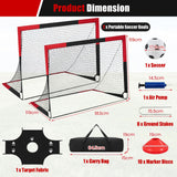 183 x 119 cm Kids Soccer Goals and Ball Set Outdoor Portable Pop Up Soccer Net