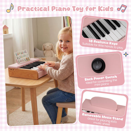 18 Keys Kids Piano Keyboard Interactive Children Piano Musical Toy
