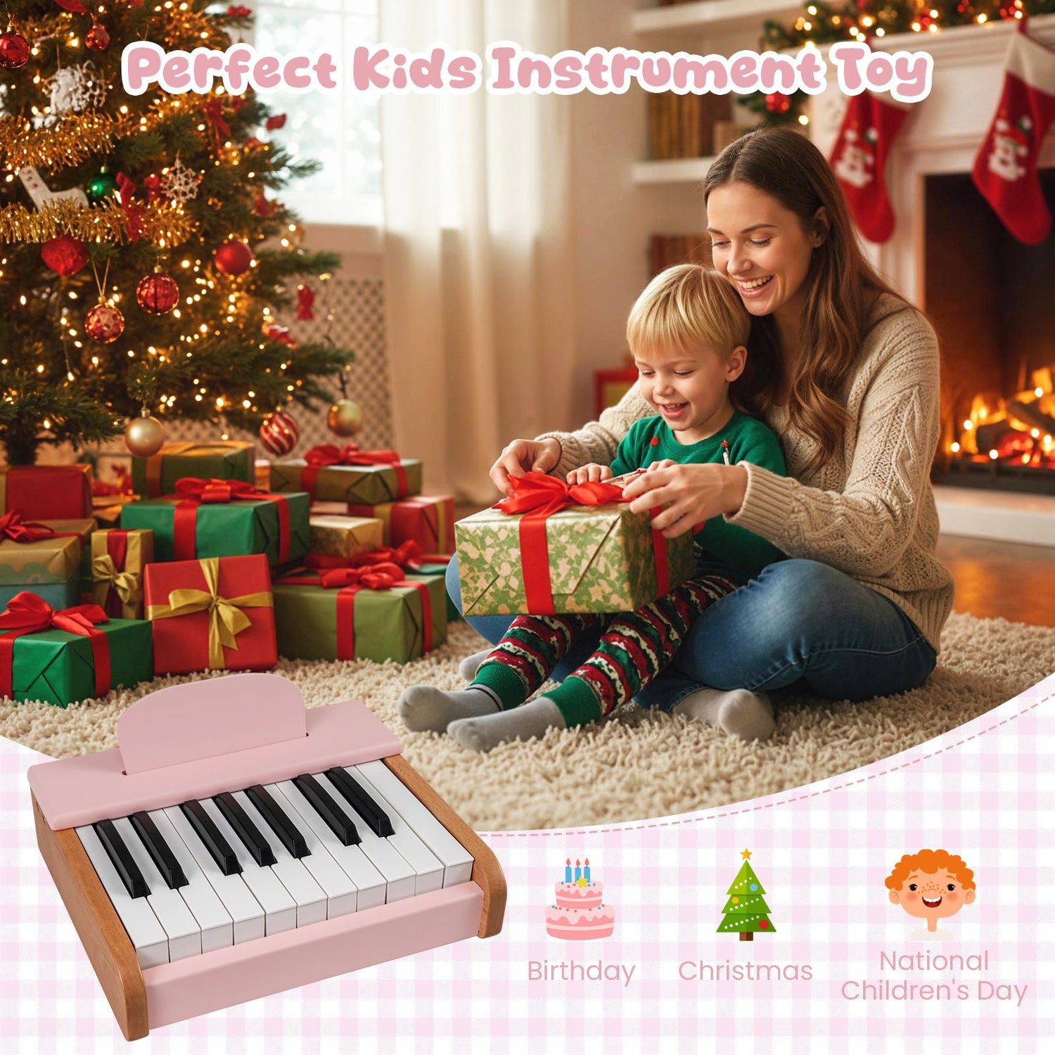 18 Keys Kids Piano Keyboard Interactive Children Piano Musical Toy