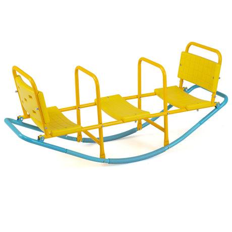 HONEY JOY Kids Seesaw Teeter Totter, Metal Rocking Seesaw Heavy Duty Indoor Outdoor Playground Equipment for Toddlers
