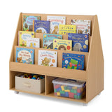 HONEY JOY Double-Sided Kids Bookshelf, Toddler Book Shelf