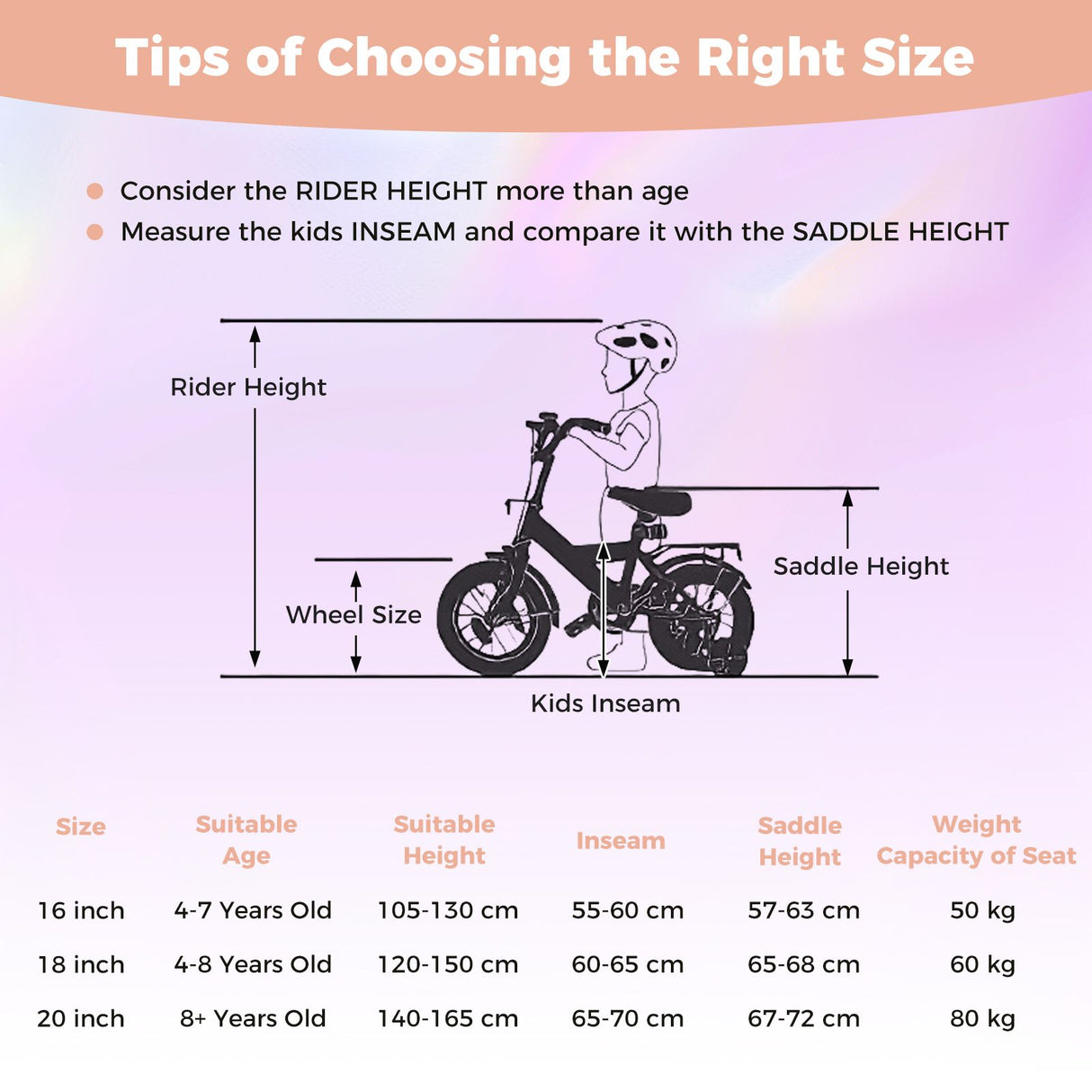 HONEY JOY Kids Bike, 12/14/16/18/20 Inch Children Bicycle