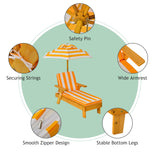 Kids Outdoor Chaise Lounge, Patio Wood Lounge Chair