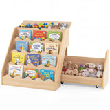HONEY JOY 2-in-1 Kids Bookshelf & Toy Storage Organizer, Storage Rack