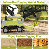 2-In-1 Kids Ride on Tractor with Digging Arm and Detachable Trailer