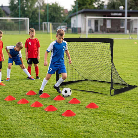 2-Pack Soccer Goals Backyard Set 120 x 90 cm Portable Soccer Net Training Equipment