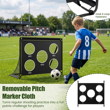 2-Pack Soccer Goals Backyard Set 120 x 90 cm Portable Soccer Net Training Equipment