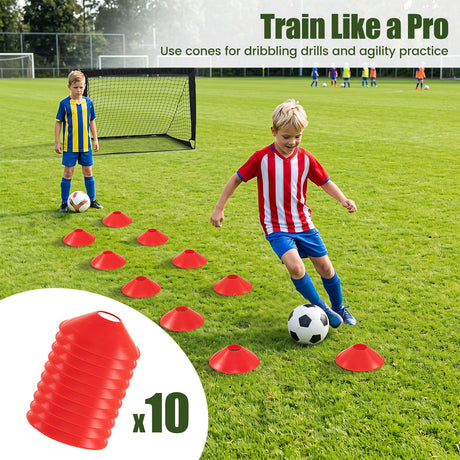 2-Pack Soccer Goals Backyard Set 120 x 90 cm Portable Soccer Net Training Equipment