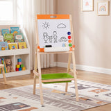 2-in-1 Art Easel for Kids Double-Sided Wooden Adjustable Easel