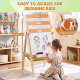 2-in-1 Art Easel for Kids Double-Sided Wooden Adjustable Easel