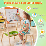 2-in-1 Art Easel for Kids Double-Sided Wooden Adjustable Easel