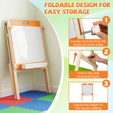 2-in-1 Art Easel for Kids Double-Sided Wooden Adjustable Easel