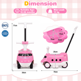 2-in-1 Ride On Push Car for Toddlers 1-3 Years Old with Horn and Storage