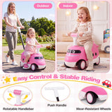 2-in-1 Ride On Push Car for Toddlers 1-3 Years Old with Horn and Storage