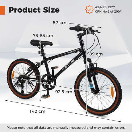 20/24 Inch Child Bicycle for Boys Girls Aged 8+ Years Old with Suspension Fork