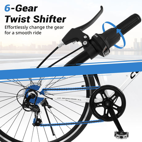 26 Inch Mountain Bike with All-terrain Rubber Wheels and Dual Brakes for Adults and Teens