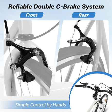 26 Inch Mountain Bike with All-terrain Rubber Wheels and Dual Brakes for Adults and Teens