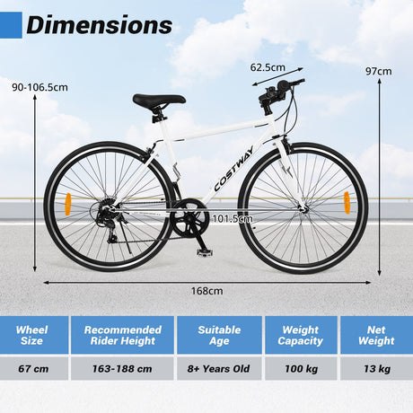 26 Inch Mountain Bike with All-terrain Rubber Wheels and Dual Brakes for Adults and Teens