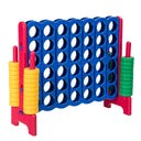 Giant 4-in-a-Row Game Set, Jumbo 4-to-Score Game with 42 Rings and Quick-Release Slider for Kids and Adults