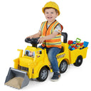 2-in-1 Ride on Excavator with Detachable Trailer Kids Digging Bulldozer with Shovel
