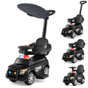 3-in-1 Police Toddler Push Car with Handle and Canopy for 18-36 Month Kids