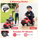3-in-1 Police Toddler Push Car with Handle and Canopy for 18-36 Month Kids