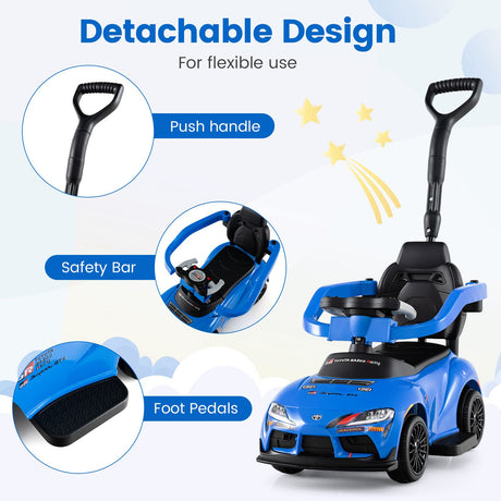 HONEY JOY 3-in-1 Push Car for Toddlers Toyota Licensed Stroller Sliding Walking Car