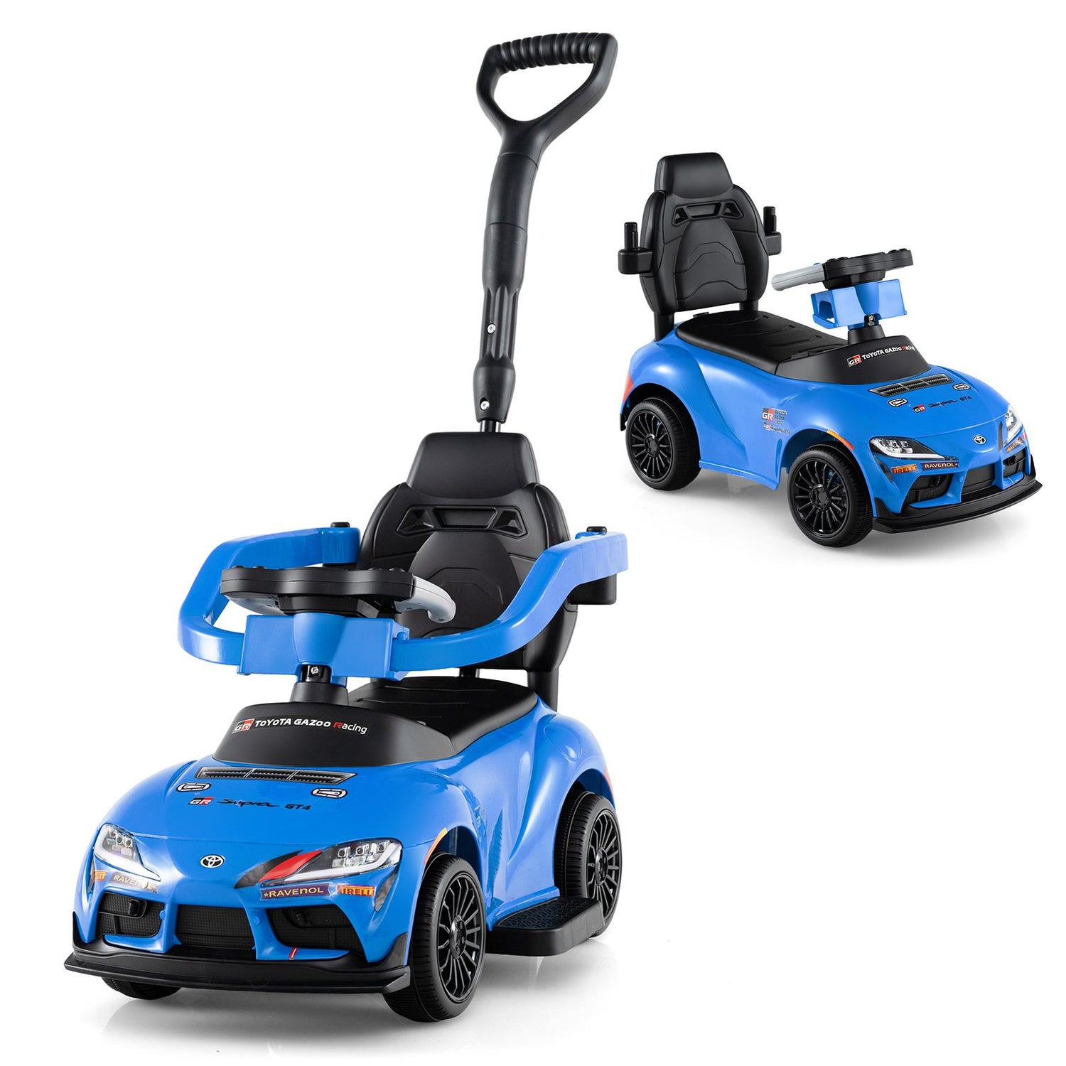 HONEY JOY 3-in-1 Push Car for Toddlers Toyota Licensed Stroller Sliding Walking Car