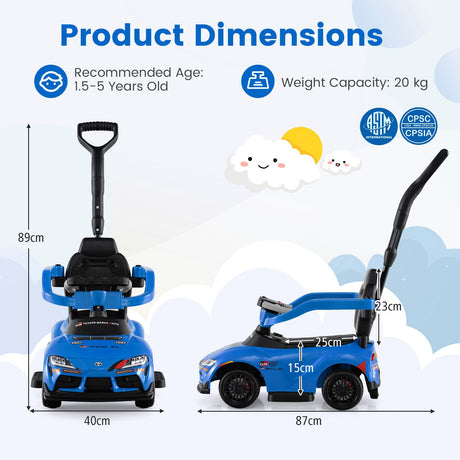 HONEY JOY 3-in-1 Push Car for Toddlers Toyota Licensed Stroller Sliding Walking Car