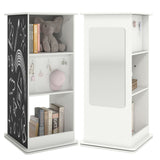 360° Spinning Corner Bookcase with Chalkboard and Mirror