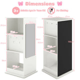 360° Spinning Corner Bookcase with Chalkboard and Mirror