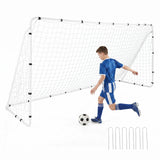 367 x 124 cm Soccer Goal with Heavy-Duty Metal Frame and Ground Stakes