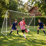 367 x 124 cm Soccer Goal with Heavy-Duty Metal Frame and Ground Stakes