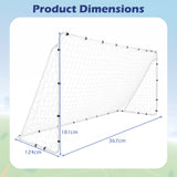 367 x 124 cm Soccer Goal with Heavy-Duty Metal Frame and Ground Stakes