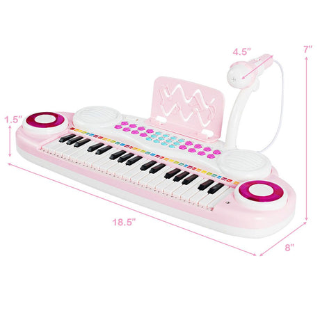37 Keys Electronic Musical Instrument with Microphone 8 Tone and 4 Percussion Instruments