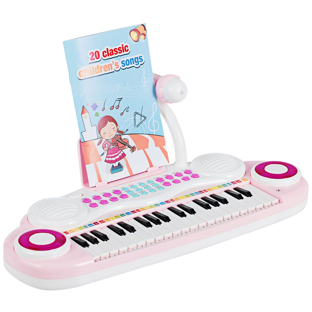 37 Keys Electronic Musical Instrument with Microphone 8 Tone and 4 Percussion Instruments