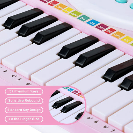 37 Keys Electronic Musical Instrument with Microphone 8 Tone and 4 Percussion Instruments